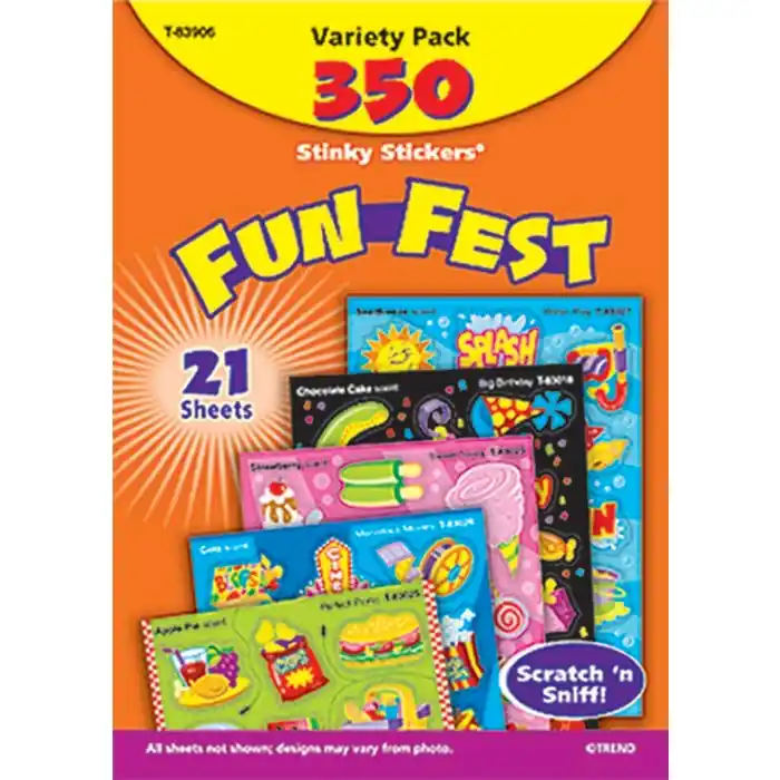 Viral Trend Enterprises Stinky Stickers, Fun Fest Scratch n Sniff Sticker, Pack of 350